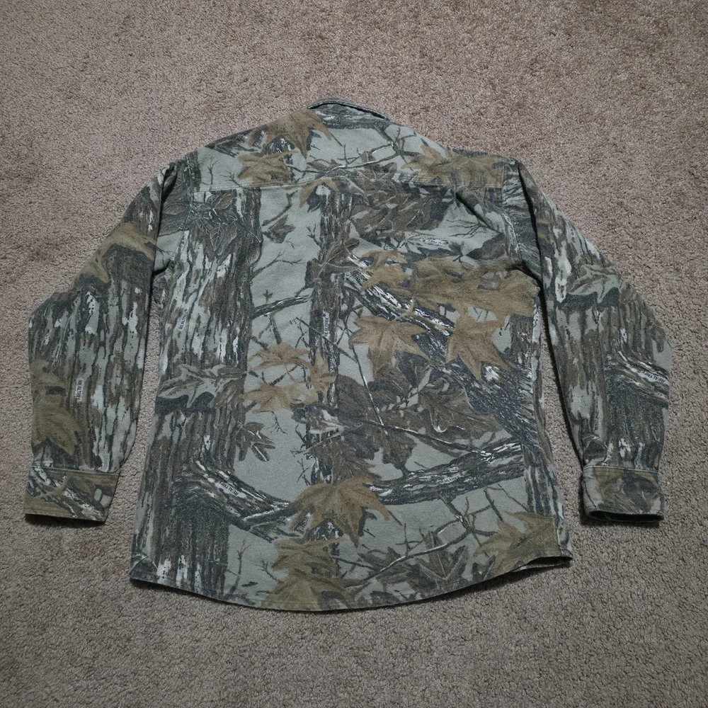 Vintage Rattlers Brand Realtree Camo Button Up Flannel Heavy Shirt Mens Small - Picture 6 of 9